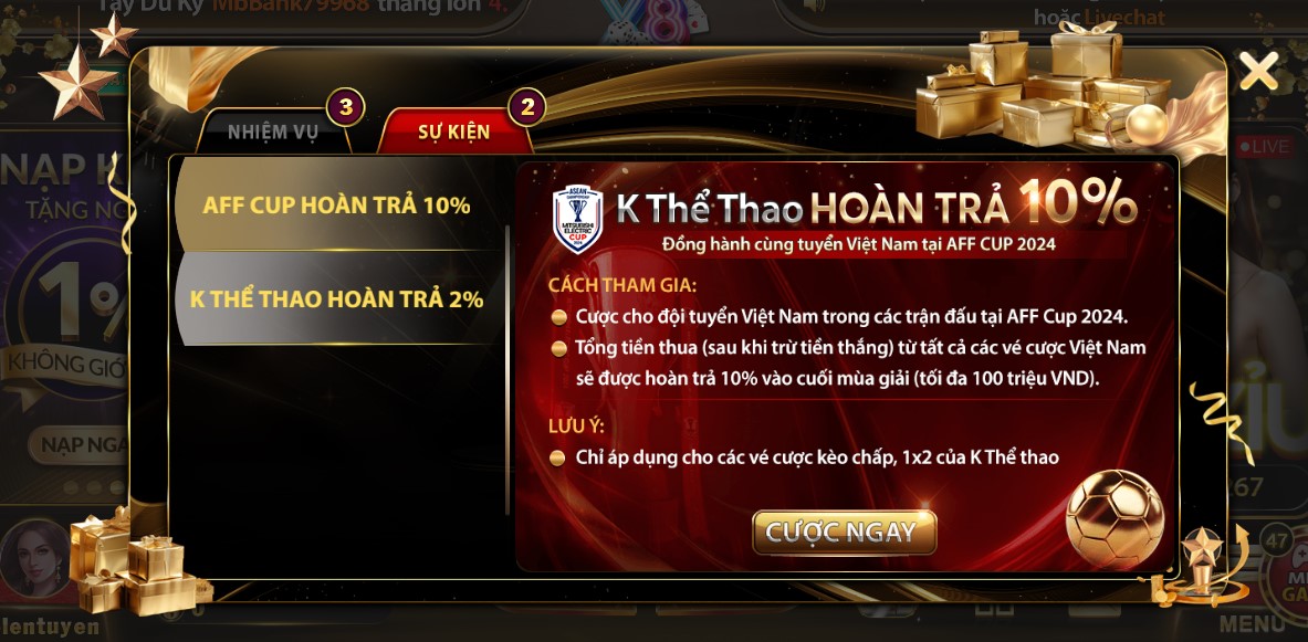 Hoàn tiền hấp dẫn